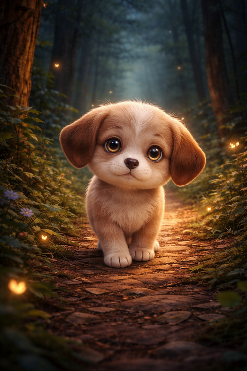 Binky de Puppy en het Avontuur in het Donkere Bos